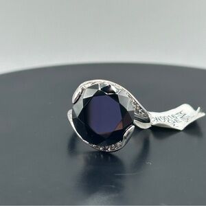 18KGE Black CZ Stone Size 7.5 Ring